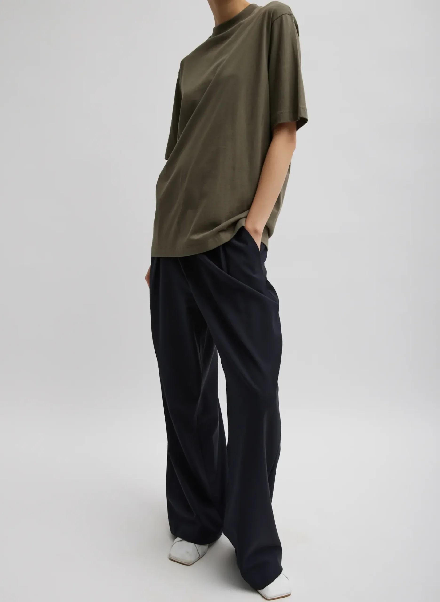 Mock Neck Unisex T-Shirt-Tibi Fashion
