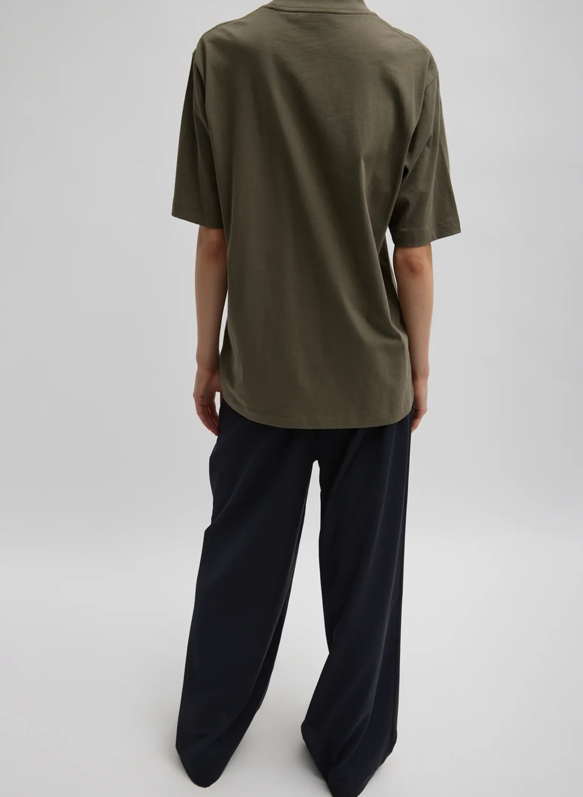 Mock Neck Unisex T-Shirt-Tibi Fashion