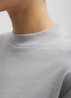 Mock Neck Unisex T-Shirt-Tibi Clearance