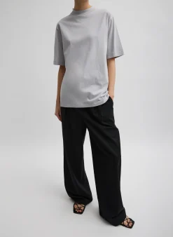 Mock Neck Unisex T-Shirt-Tibi Clearance