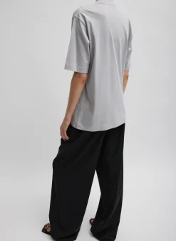 Mock Neck Unisex T-Shirt-Tibi Clearance