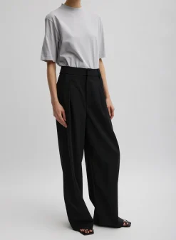 Mock Neck Unisex T-Shirt-Tibi Clearance