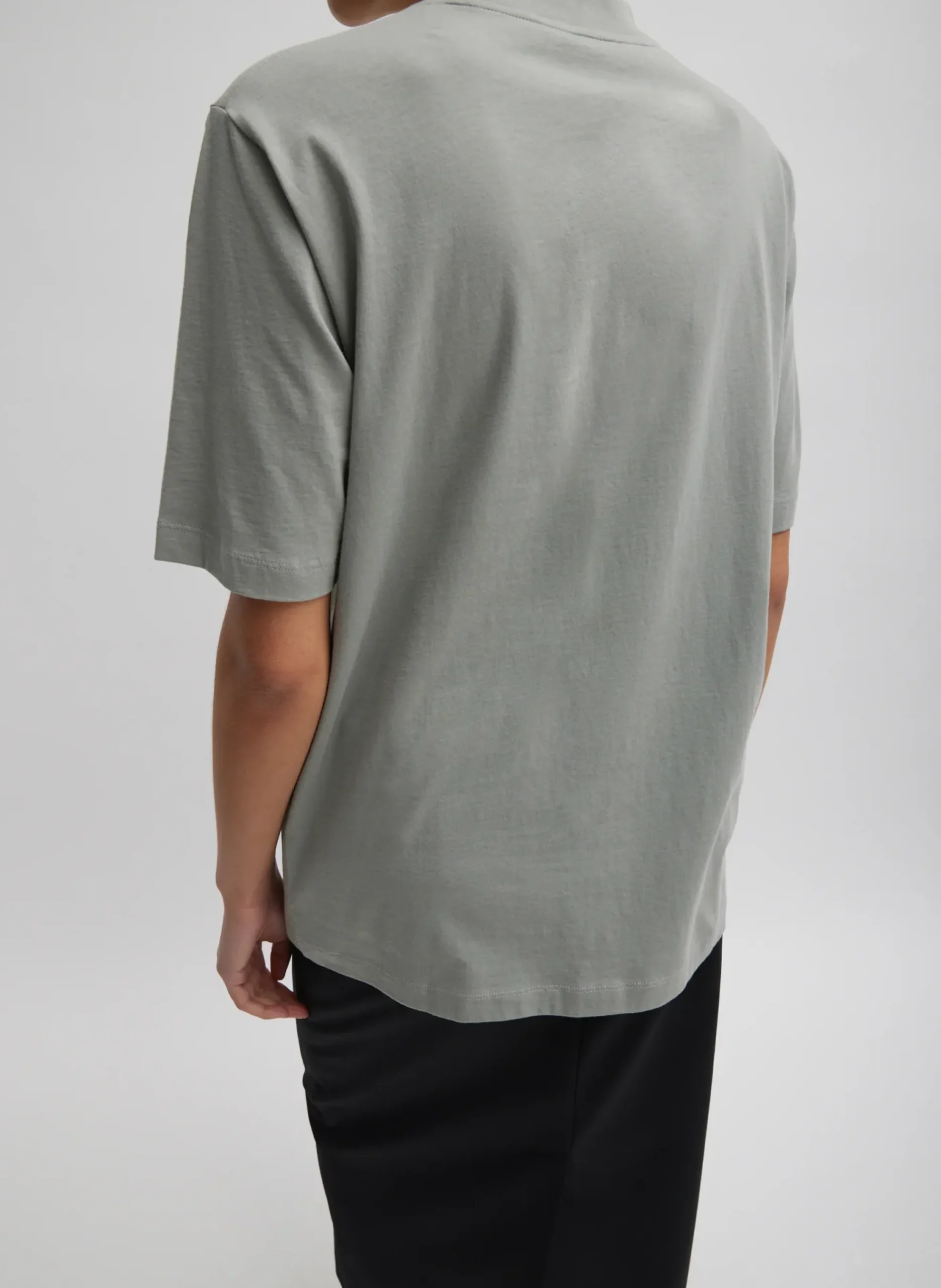 Mock Neck Unisex T-Shirt-Tibi Fashion