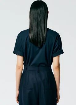 Mock Neck Unisex T-Shirt-Tibi New
