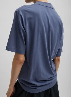 Mock Neck Unisex T-Shirt-Tibi Outlet