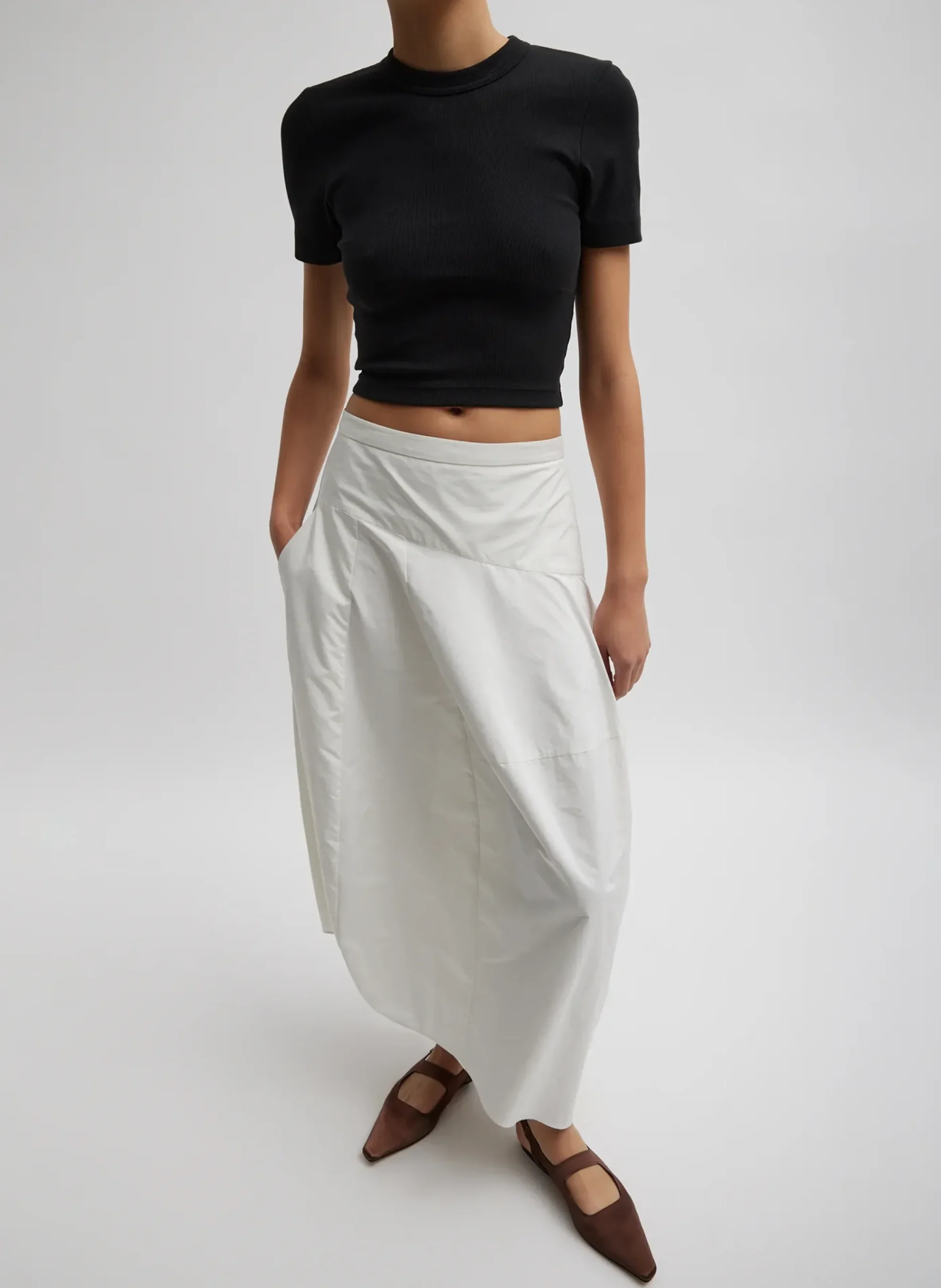 Nylon Asymmetrical Balloon Skirt-Tibi Outlet