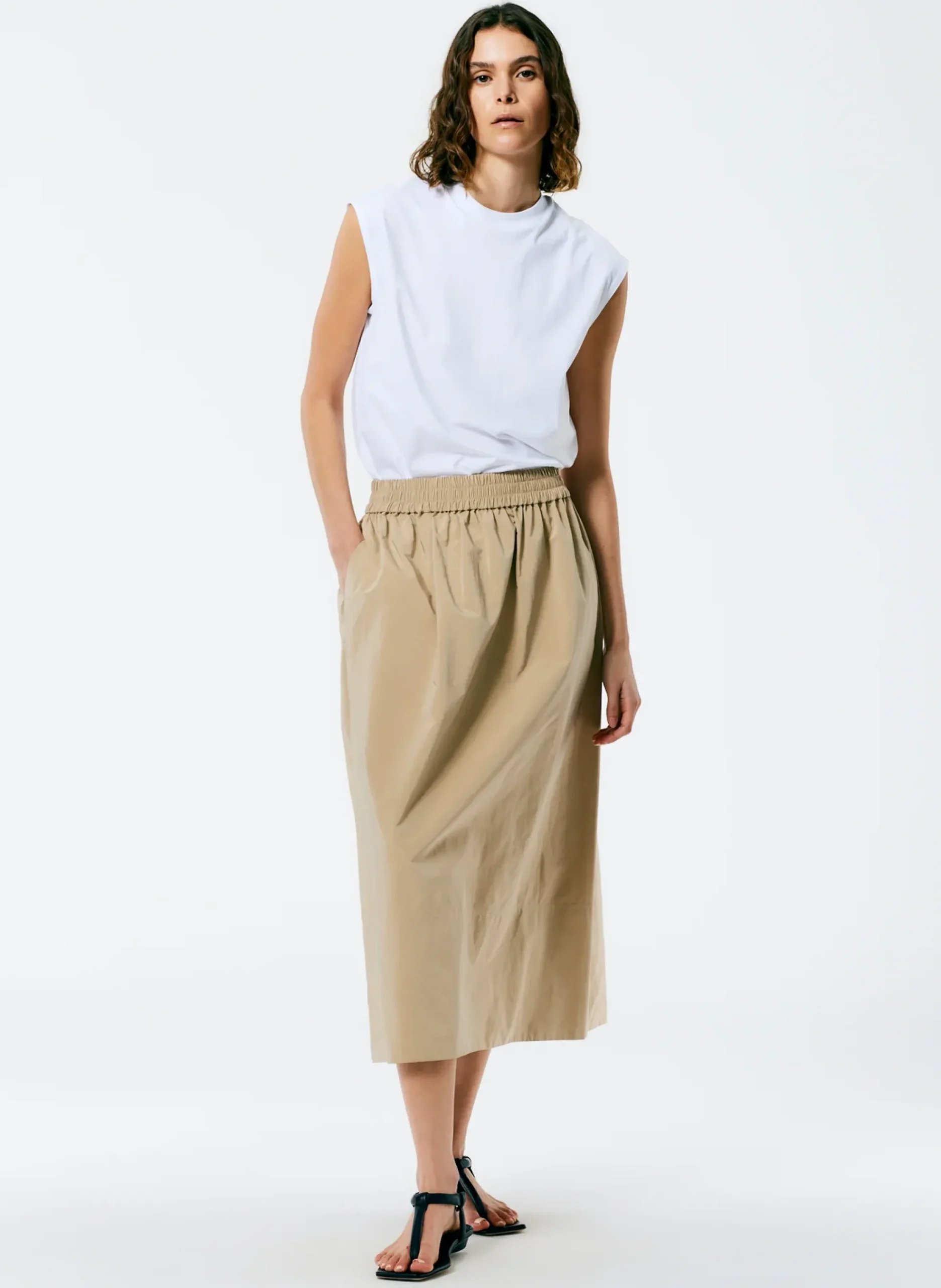 Nylon Pull On Full Skirt-Tibi Best