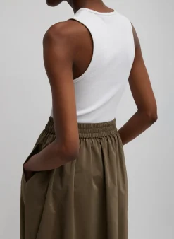 Nylon Pull On Full Skirt-Tibi Hot