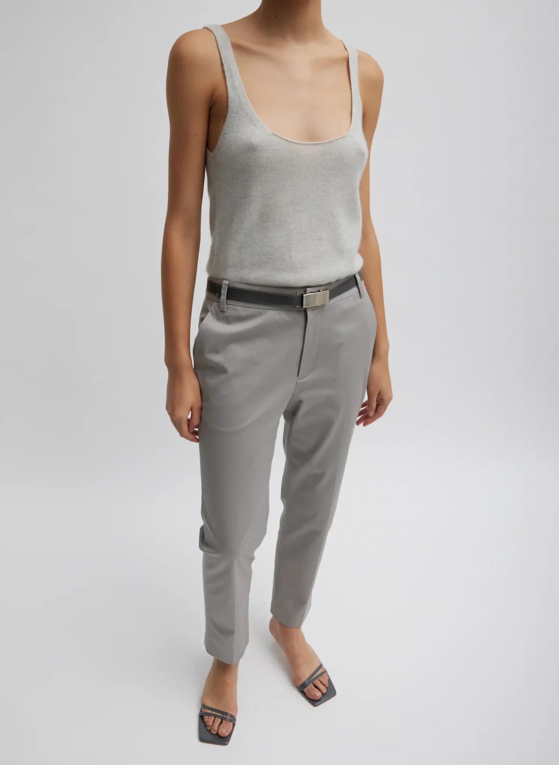 Oliver Cotton Stretch Tricotine Lennon Ankle Pant-Tibi New