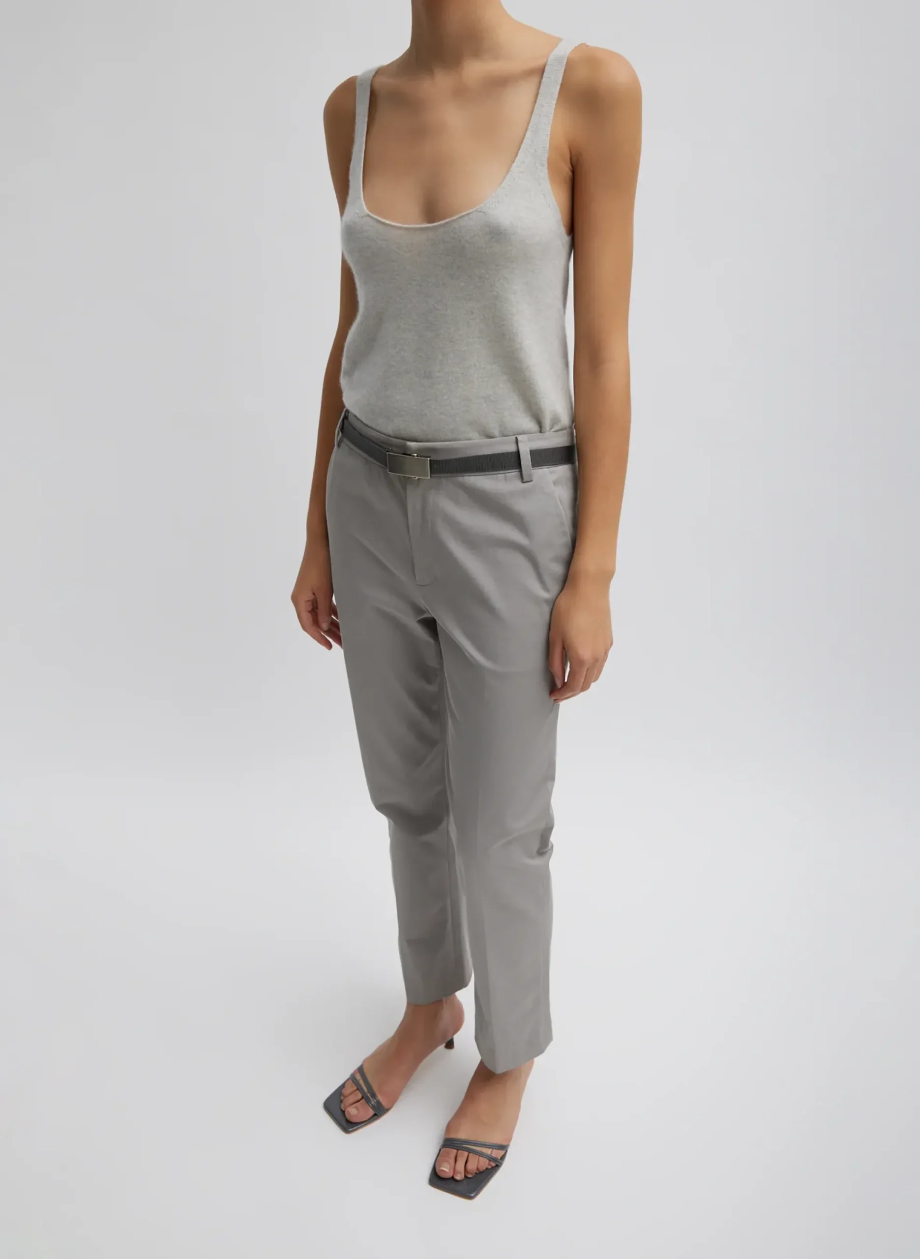 Oliver Cotton Stretch Tricotine Lennon Ankle Pant-Tibi New