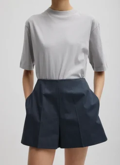Oliver Cotton Stretch Tricotine Structured Shorts-Tibi Clearance