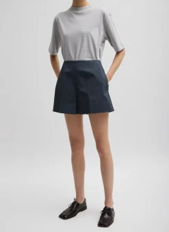 Oliver Cotton Stretch Tricotine Structured Shorts-Tibi Clearance
