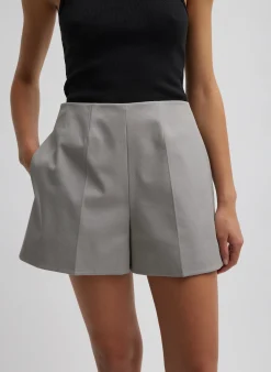 Oliver Cotton Stretch Tricotine Structured Shorts-Tibi Hot