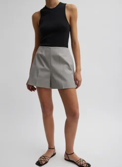 Oliver Cotton Stretch Tricotine Structured Shorts-Tibi Hot