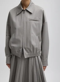 Oliver Cotton Stretch Tricotine Bomber-Tibi Hot