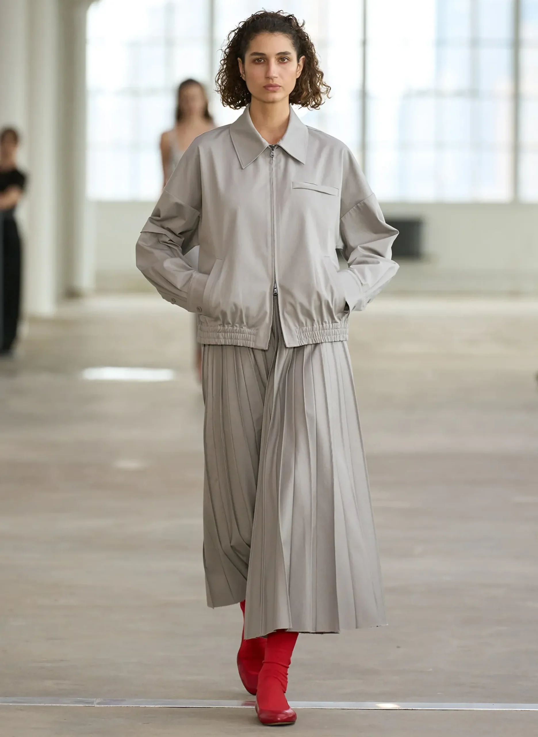 Oliver Cotton Stretch Tricotine Pintucked Skirt-Tibi Clearance