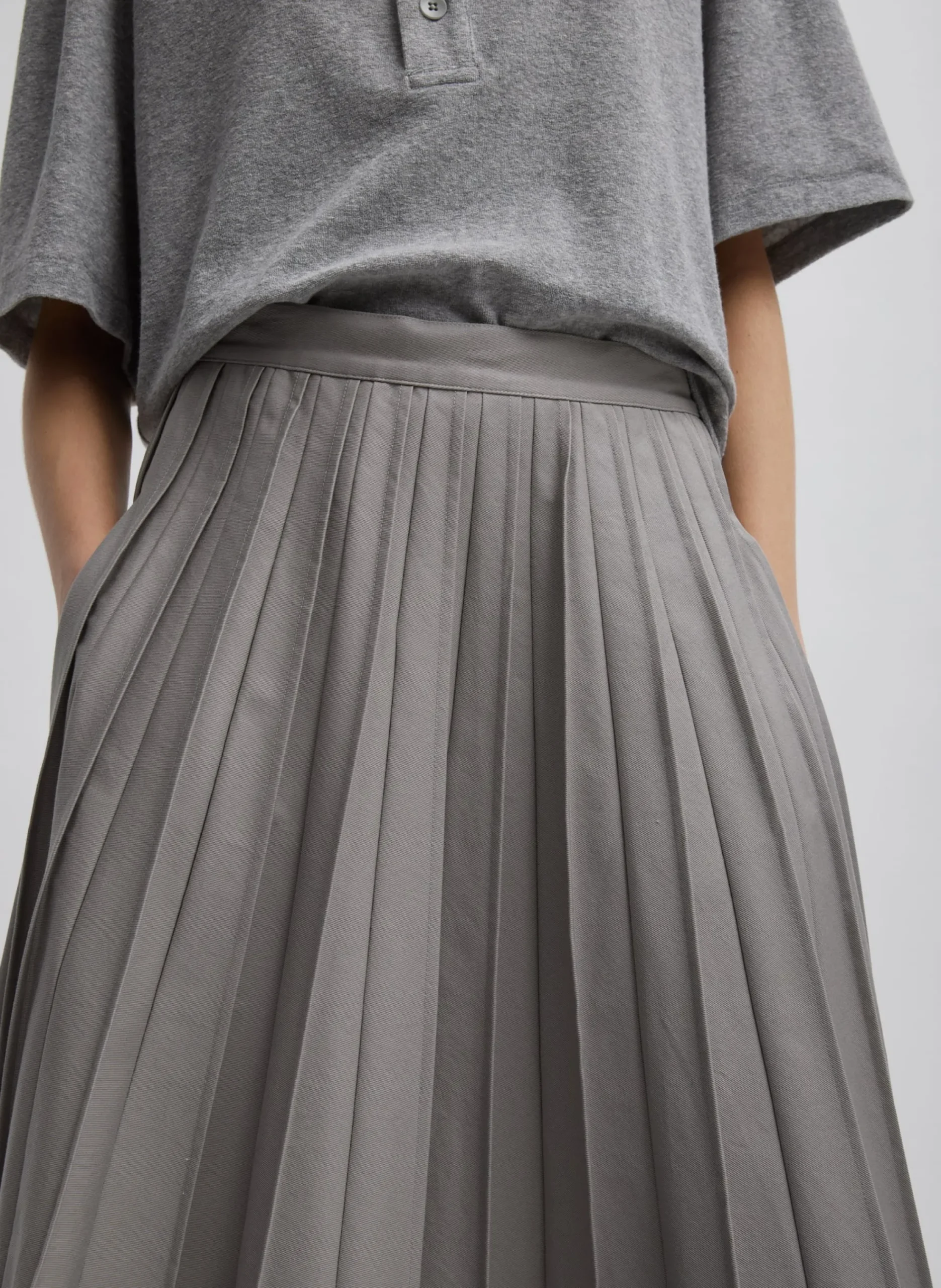Oliver Cotton Stretch Tricotine Pintucked Skirt-Tibi Clearance