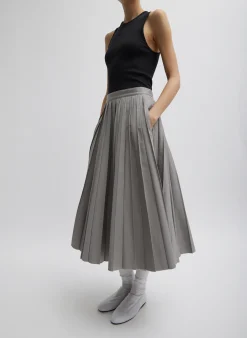 Oliver Cotton Stretch Tricotine Pintucked Skirt-Tibi Clearance