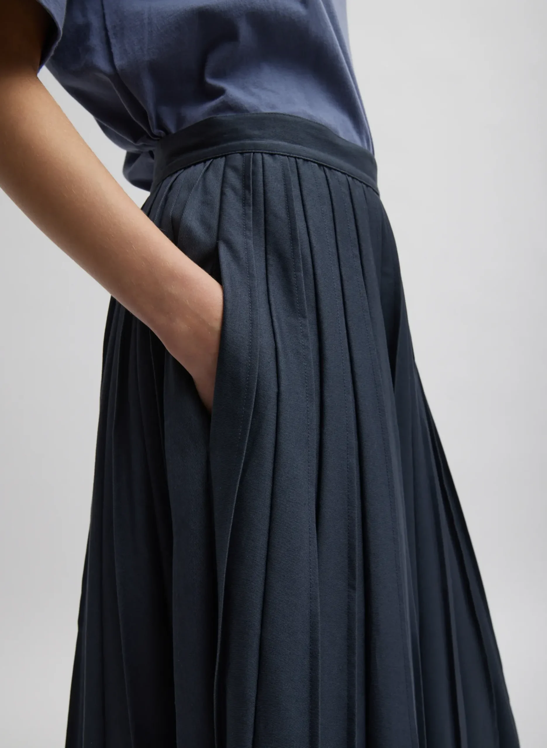 Oliver Cotton Stretch Tricotine Pintucked Skirt-Tibi Online