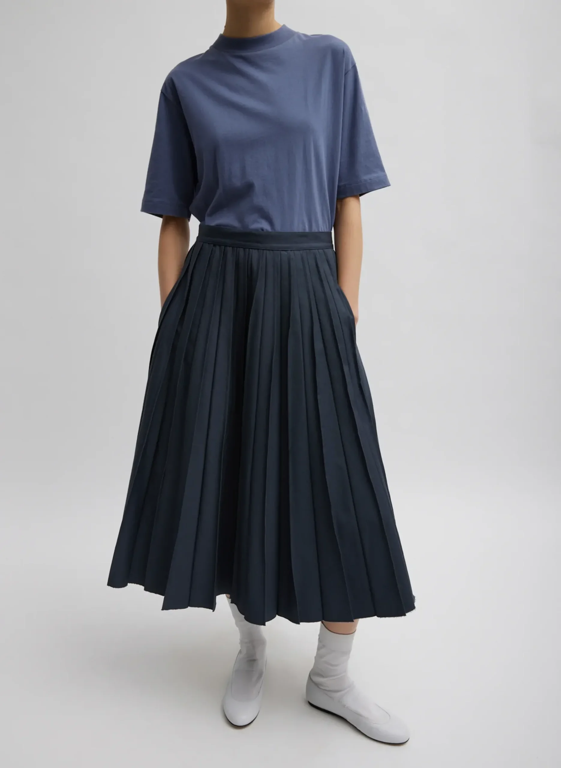 Oliver Cotton Stretch Tricotine Pintucked Skirt-Tibi Online