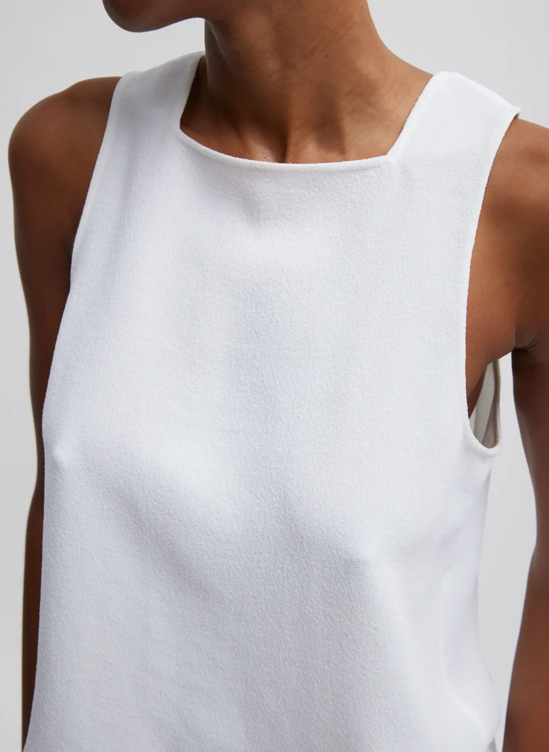 Pebble Sable Square Neck Cross Back Tank-Tibi Clearance