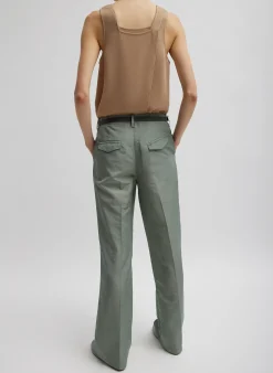Pebble Sable Square Neck Cross Back Tank-Tibi Hot