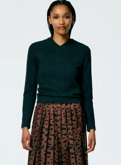 Perfect Shrunken V-Neck T-Shirt-Tibi Outlet