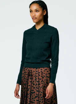 Perfect Shrunken V-Neck T-Shirt-Tibi Outlet