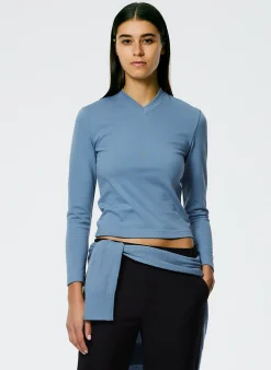 Perfect Shrunken V-Neck T-Shirt-Tibi Best