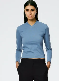 Perfect Shrunken V-Neck T-Shirt-Tibi Best
