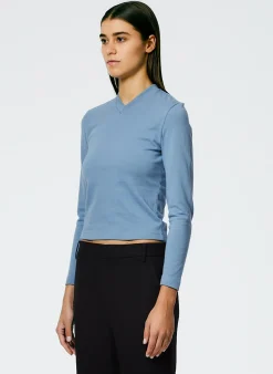 Perfect Shrunken V-Neck T-Shirt-Tibi Best