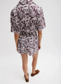 Recycled Nylon Batik Camp Shirt-Tibi Sale