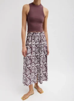 Recycled Nylon Batik Full Skirt-Tibi Hot