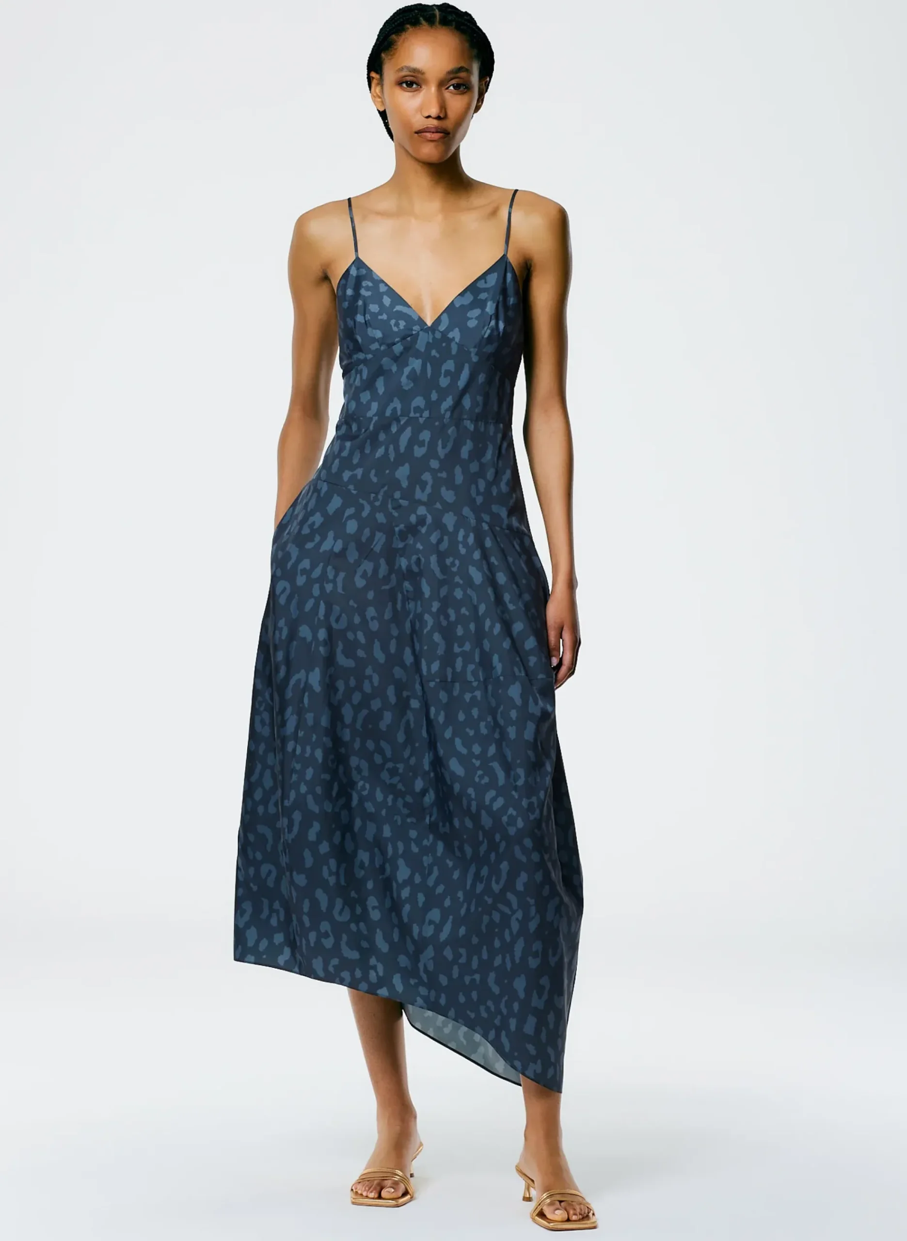 Recycled Sporty Nylon Cheetah Cami Dress-Tibi Online