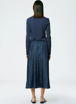 Recycled Sporty Nylon Cheetah Pleated Pull On Skirt-Tibi Sale