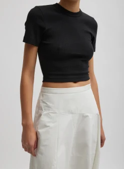 Ribbed Cropped Baby T-Shirt-Tibi Discount