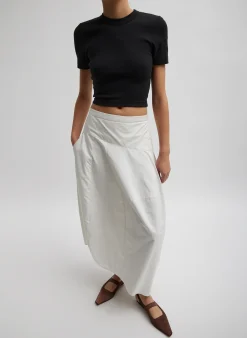 Ribbed Cropped Baby T-Shirt-Tibi Discount