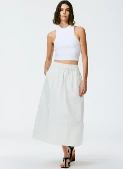 Ribbed T-Shirt Cropped Tank-Tibi Fashion