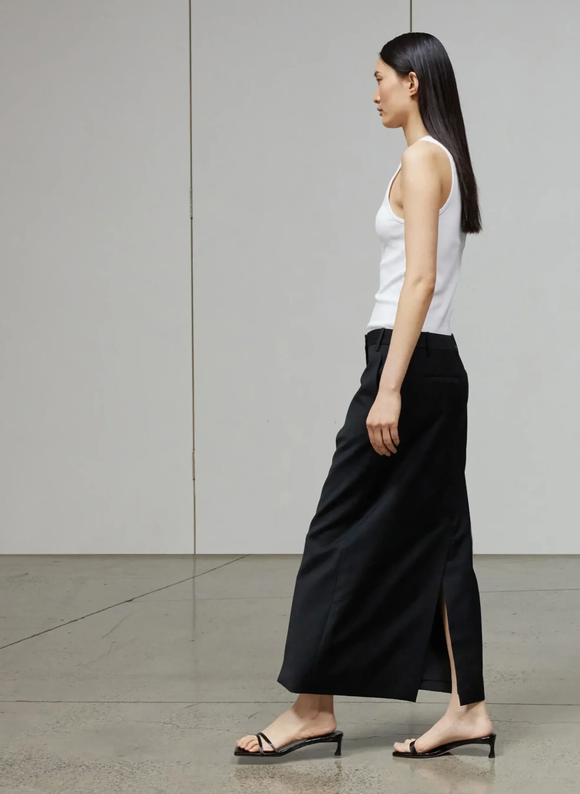 Ribbed T-Shirt Tank-Tibi Sale