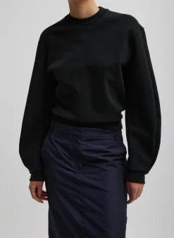 Sculpted Long Sleeve Sweatshirt-Tibi New