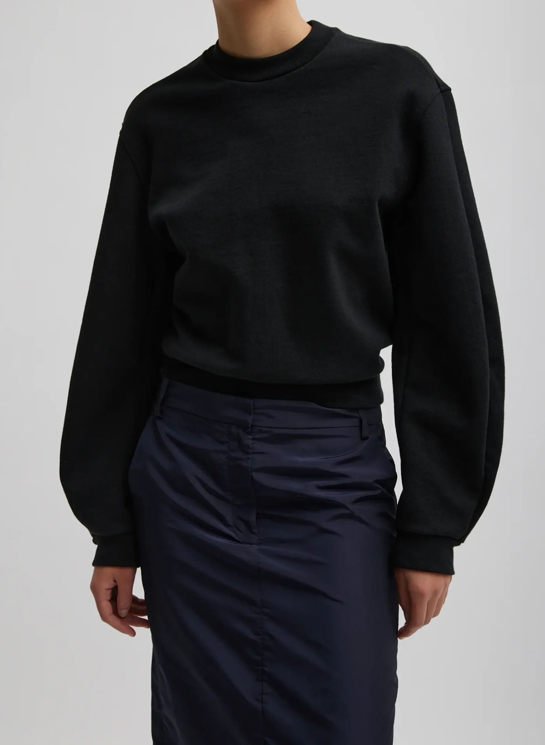 Sculpted Long Sleeve Sweatshirt-Tibi New