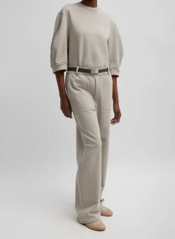 Sculpted Short Sleeve Sweatshirt-Tibi Best