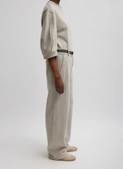 Sculpted Short Sleeve Sweatshirt-Tibi Best