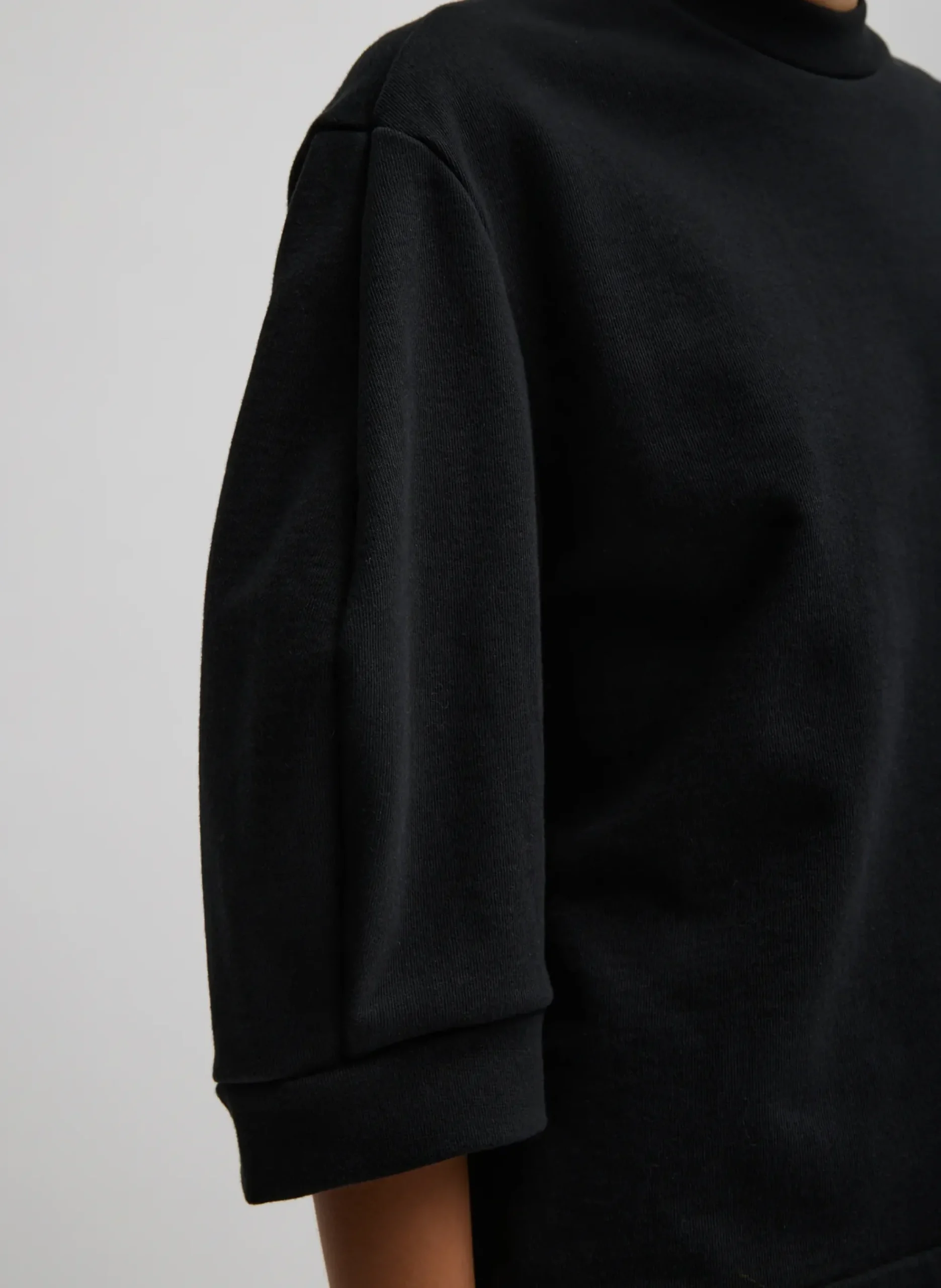 Sculpted Short Sleeve Sweatshirt-Tibi Hot
