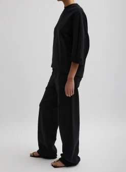 Sculpted Short Sleeve Sweatshirt-Tibi Hot