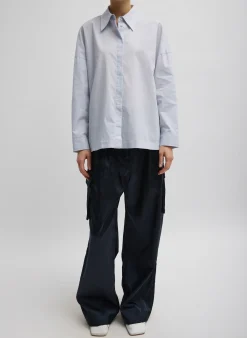 Shiny Nylon Pleated Stella Cargo Pant-Tibi Hot