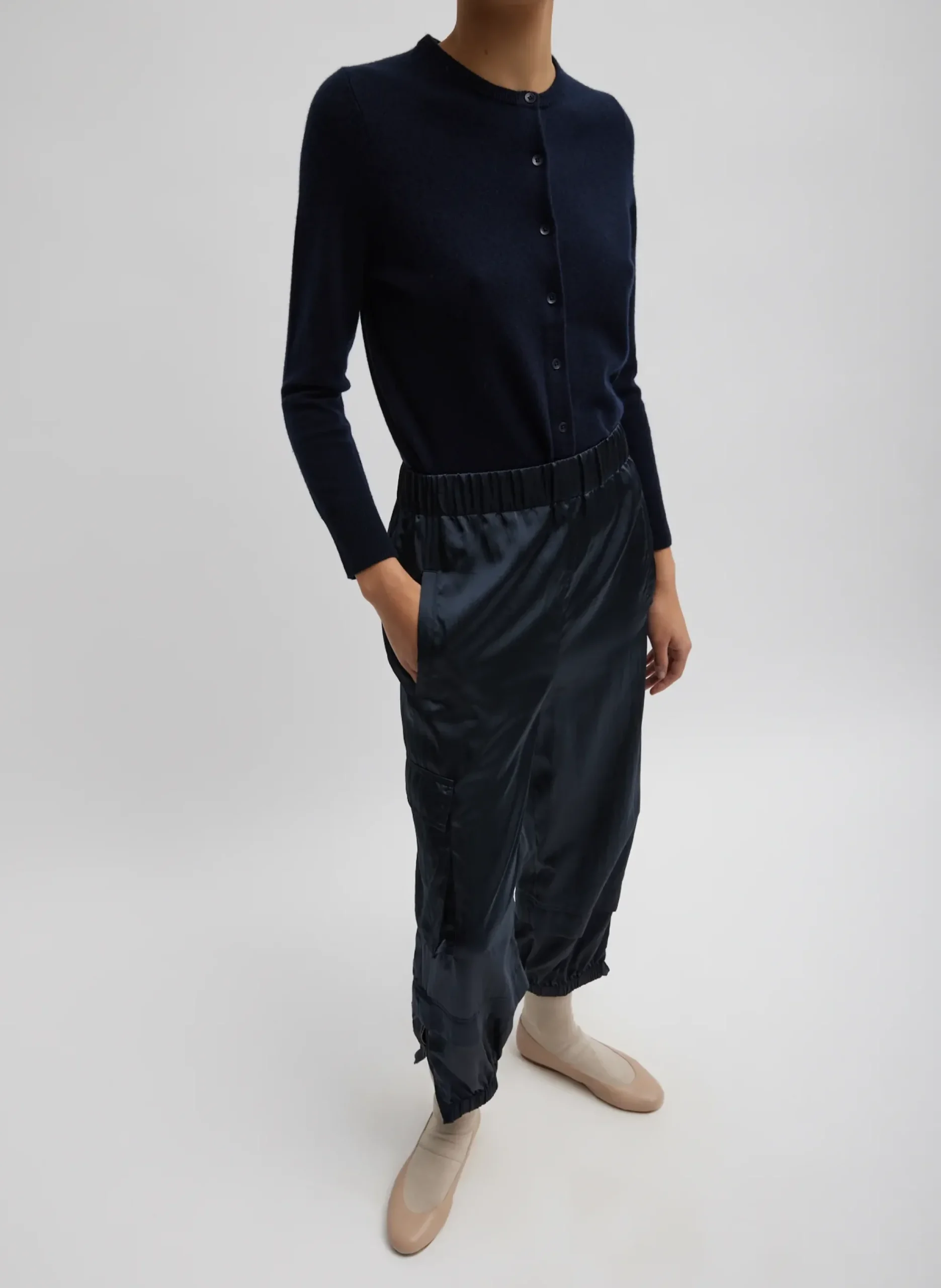Shiny Nylon Pull On Wilt Jogger-Tibi New
