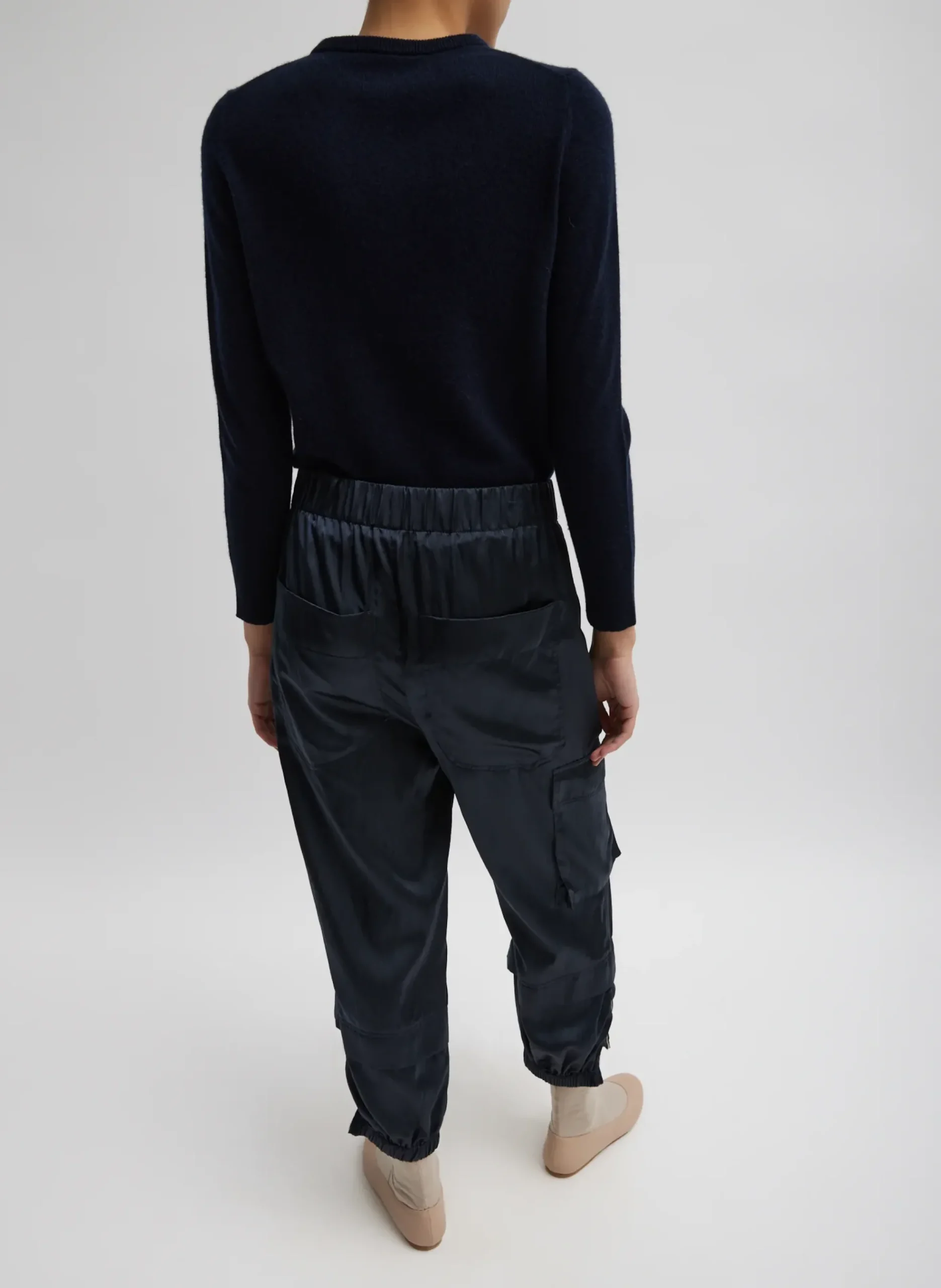 Shiny Nylon Pull On Wilt Jogger-Tibi New