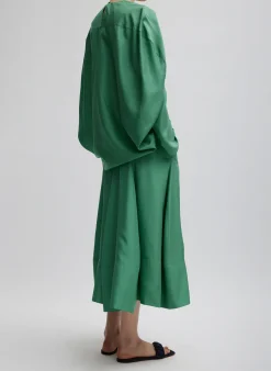 Silk Habutai Circular Seamed Skirt-Tibi Online