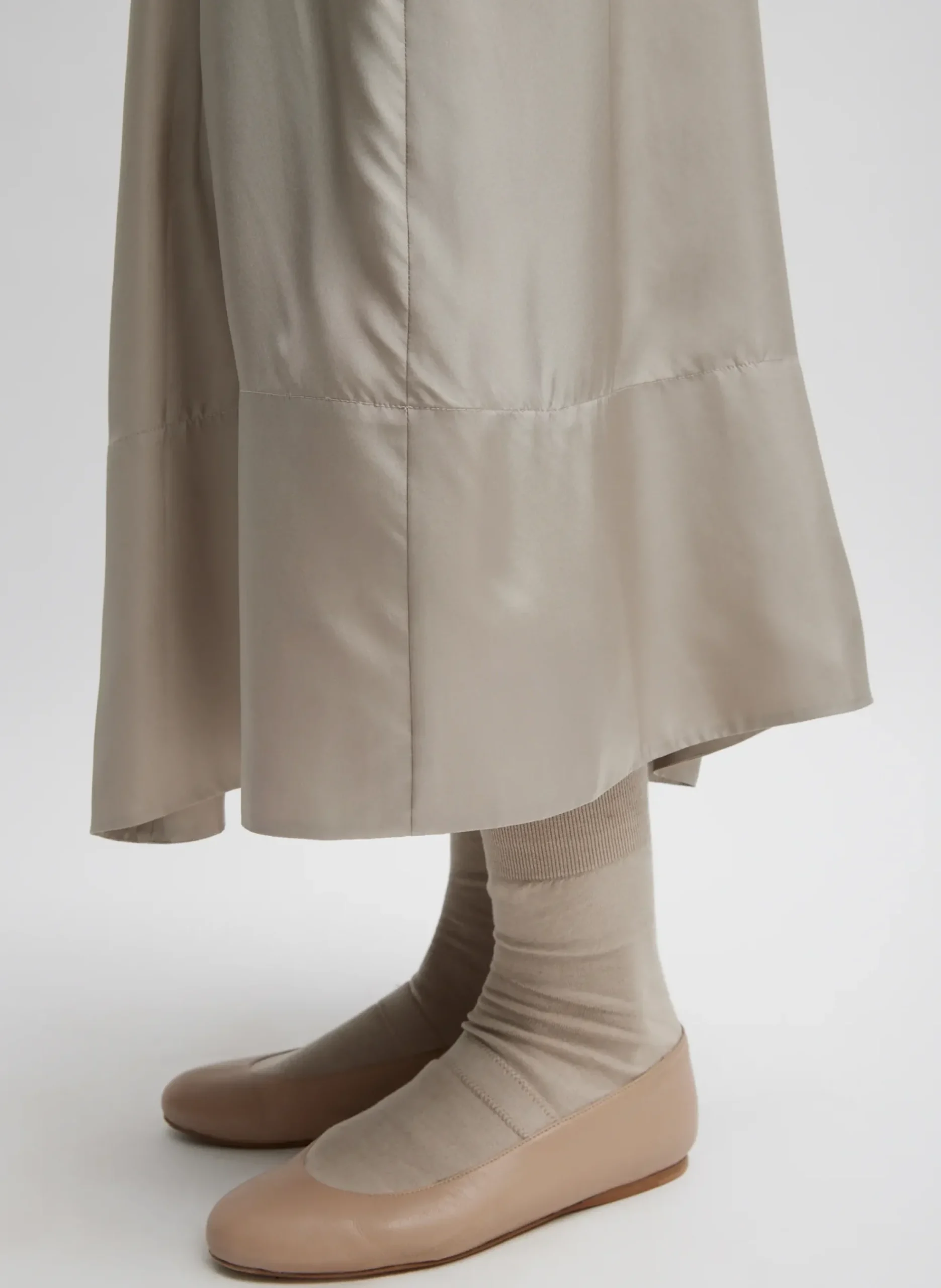 Silk Habutai Circular Seamed Skirt-Tibi Fashion